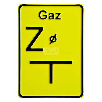 Tabliczka oznaczeniowa z aluminium "W" (wydmuch,gaz)