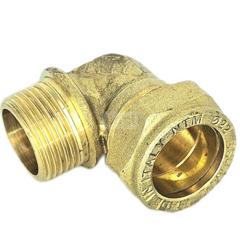 Kolano skręcane QIK Do rur miedzianych, mosiądz, 1/2'' x 15 mm (GZ x złącze skręcane)