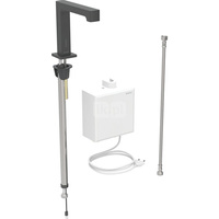 Bateria umywalkowa Geberit Brenta, stojąca, zasilanie sieciowe, z natynkową skrzynką funkcyjną, bez mieszacza, czarny mat