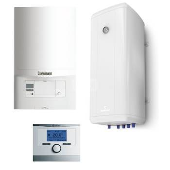 Pakiet - Kocioł gazowy jednofunkcyjny VAILLANT ecoTEC pro VC 186/5-3 kondensacyjny wiszący 5.7 - 20 kW + Czujnik c.w.u. + RegulatorcalorMATIC 350 + Zasobnik c.w.uVulcan 100L wiszący