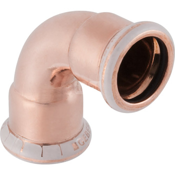 Kolano 90' GEBERIT Mapress Kupfer, Cu, 54 mm, DN 50 x 54 mm x DN 50 (mufa zaprasowywana x mufa zaprasowywana), (głębokość: 60 mm) z uszczelką