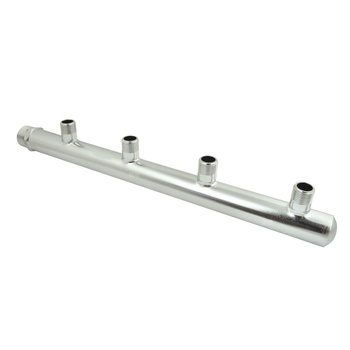 PHA-123 4-ob. rozdzielacz ze stali nierdzew. przyłączeniowy wodomierza/ciepłomierza nyplowy 1"GZx1/2"GZ (rozstaw100mm)PN10