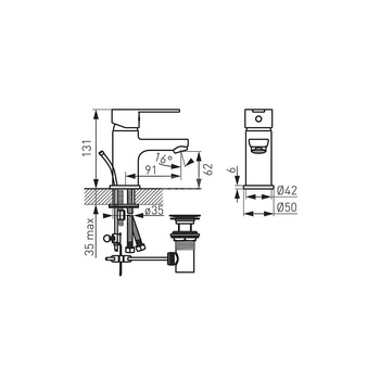 Bateria umywalkowa stojąca FERRO SAVIO, chrom