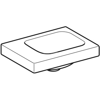 Umywalka GEBERIT iCon Light prostokątna, biała, 380mm, bez otworu na baterię, bez odpływu przelewowego, półka z lewej