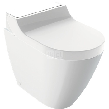 Urządzenie WC z funkcją higieny intymnej Geberit AquaClean Tuma Comfort, stojąca miska WC, przylegające do ściany: Miska ustępowa: biały / KeraTect, Panel dekoracyjny: szkło białe