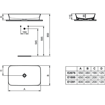 IPALYSS UM. 80X40 B/O B/P CZARNY MAT