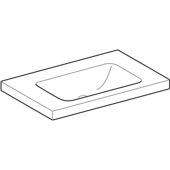 Umywalka GEBERIT iCon Light prostokątna, biała, 750mm, bez otworu na baterię, bez odpływu przelewowego, półki z obu stron