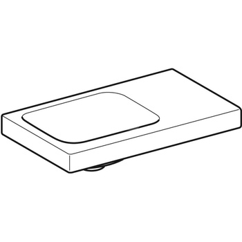 Umywalka GEBERIT iCon Light prostokątna, biała, 530mm, bez otworu na baterię, bez odpływu przelewowego, półka z prawej