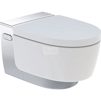 Urządzenie WC z funkcją higieny intymnej Geberit AquaClean Mera Classic, wisząca miska WC: Miska ustępowa: biały / KeraTect, Panel dekoracyjny: chrom błyszczący