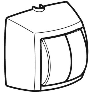 Przycisk ręczny Geberit do spłukiwania dwudzielnego, do systemu spłukiwania WC z pneumatycznym uruchamianiem spłukiwania: Biały-alpin, B=10.9cm, H=11.2cm, T=8.2cm, Materiał=Tworzywo sztuczne