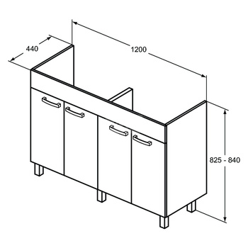 TEMPO SZAFKA 120 4 DRS SDY OAK