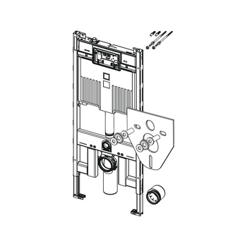 Stelaż podtynkowy do WC TECE profil, 1120 x 500 x 90 mm, regulowana wysokość, ze spłuczką