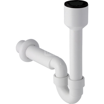 Syfon rurowy Geberit do miski zlewowej, z rozetką, wylot poziomy: d=40mm, Biały-alpin