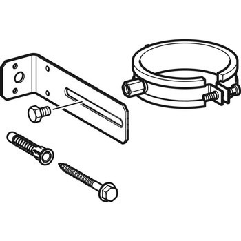 Mocowanie rury spłukującej Geberit do spłuczki podtynkowej Omega, wysokość zabudowy 82 cm