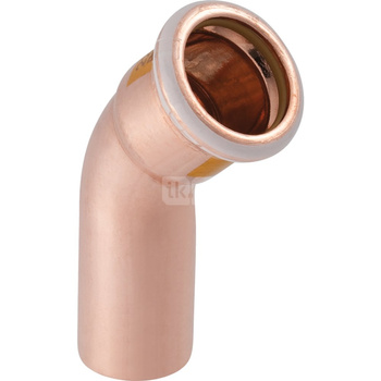 Kolano 45' GEBERIT Mapress Kupfer Gas jednokielichowe do gazu, Cu / Cu, 54 mm (końcówka wciskowa x mufa zaprasowywana) z uszczelką