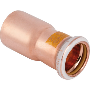 Przedłużka GEBERIT Mapress Kupfer Gas redukcja do gazu, Cu / Cu, 28 mm x 15 mm (końcówka wciskowa x mufa zaprasowywana) z uszczelką