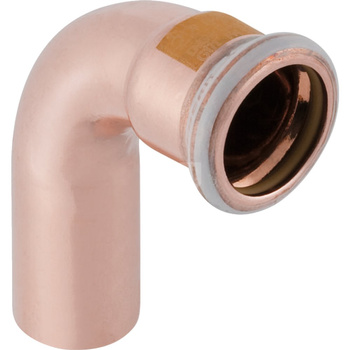 Kolano 90' GEBERIT Mapress Kupfer Gas jednokielichowe do gazu, Cu / Cu, 54 mm (końcówka wciskowa x mufa zaprasowywana) z uszczelką