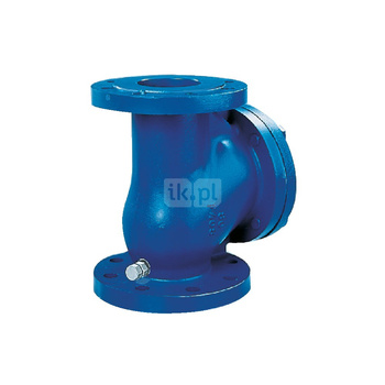 Zawór zwrotny kołnierzowy, zamknięcie kulowe do instalacji ciśnieniowych, system umożliwiający podniesienie kuli, typ 418D, Pnom 1,0 MPa, DN 50