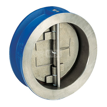 Typ 895V - zawór zwrotny międzykołnierzowy, zamknięcie - płytka dwudzielna wspomagana sprężyną, uszczelka: FKM (Viton), Pnom 1,6 MPa, tmax=100'C. DN 150