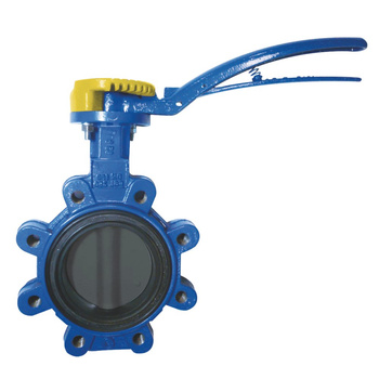 Przepustnica z otworami gwintowanymi SYLAX GAS z dźwignią ręczną, dysk: GGG40 powl. poliamidem, wykładzina: NBR, korpus: GGG40 epoksyd., Pnom 0,6 MPa, tmax=60 st.C DN200