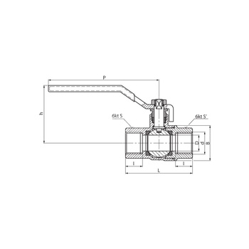 Zawór kulowy PERFEXIM HUZAR typ ciężki PHA-200/1 mosiądz niklowany 1 1/2'' GW, uchwyt: dźwignia