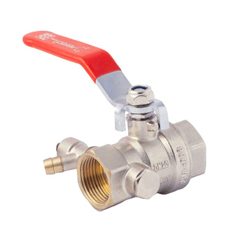 Zawór kulowy PERFEXIM PHA-008 mosiądz niklowany, PN30 3/4'' GW z zaworem spustowym, uchwyt: dźwignia