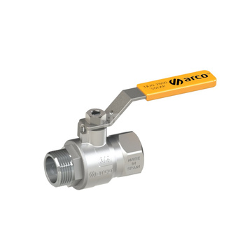 Zawór kulowy ARCO TAJO SOLAR stal nierdzewna 1'' GW x GZ, uchwyt: dźwignia chrom