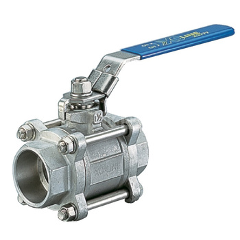 Zawór odcinający kulowy z napędem ręcznym, przyłącza: gwint wewnętrzny, korpus trzyczęściowy, typ X3777, Pnom 6,3 MPa, 1 1/2"