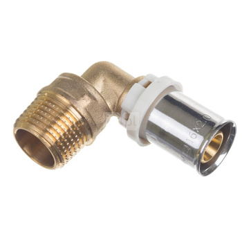 Kolano zaprasowywane 90' QIK XPRT, mosiądz, 3/4'' x 26 mm (GZ x złącze zaprasowywane)