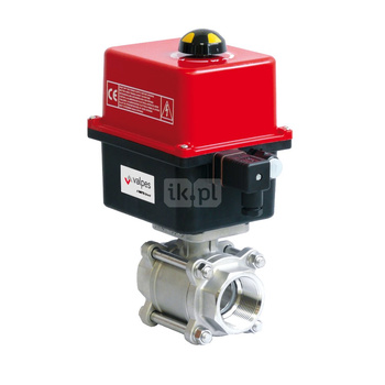 Zawór odcinający kulowy ze stali nierdzewnej typ 273 gwintowany z napędem elektrycznym 230V AC, Pnom=1.6MPa, Tmax=180C 1 1/2"