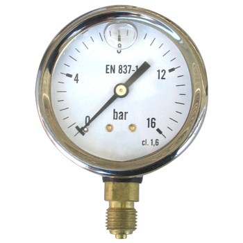 Manometr z rurką Bourdona SOCLA glicerynowy 212G 0-4 bar Gwint zewnętrzny 1/4'' radialny fi 50 mm, obudowa ze stali nierdzewnej
