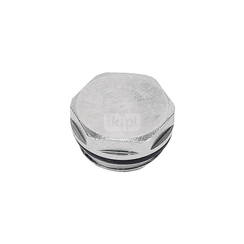 Korek FERRO zaślepiający z oringiem mosiądz (nikiel) GZ 1/2''