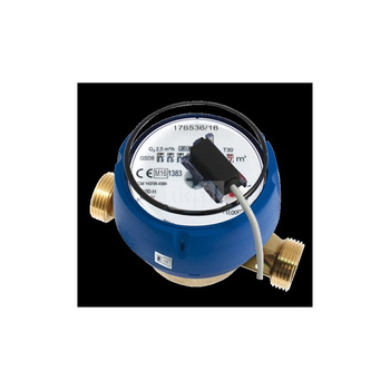 Wodomierz jednostrumieniowy suchobieżny z nadajnikiem impulsów REED SIMPLE, typu GSD8-R DN 20 Q3=4,0 m3/h R100/50, Tmax: 30st.C, L=130 mm