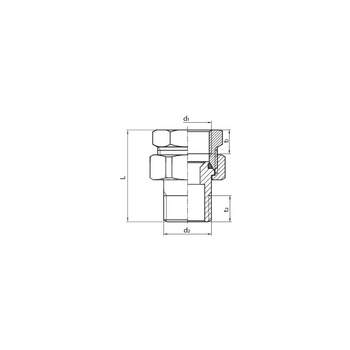 Śrubunek prosty o-ring PERFEXIM 1046S, mosiądz, 3/4'' (GW x GZ), PN16 bar