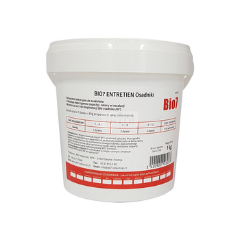 Bio7 ENTRETIEN 1 KG - osadniki - EKSPLOATACJA - biopreparat do oczyszczalni, preparat , bakterie , biopreparat do osadnika , biopreparat do oczyszczalni drenażowej , biopreparat do oczyszczalni tunelowej