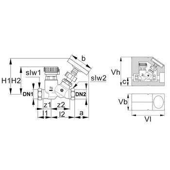 Zawór regulacyjno-pomiarowy COMAP Thermo F, DN 25