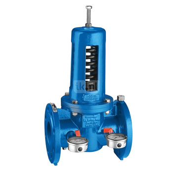 Regulator ciśnienia CALEFFI 576 żeliwo, kołnierz DN 125, 16 bar z manometrem