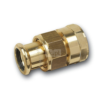 Śrubunek SANHA PURAPRESS trzyczęściowy, Cu, 22 mm x 1'' (zw x GW)