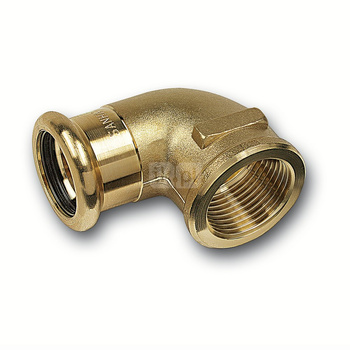 Kolano 90' SANHA PURAPRESS ścienne uniwersalne, brąz, 16 mm x 1/2'' (zw x GW)