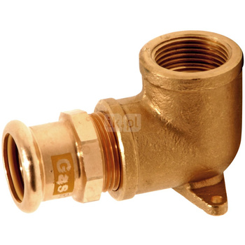 Kolano ścienne z uszami GW Copper Gas - 22 Rp3/4" L = 51 mm