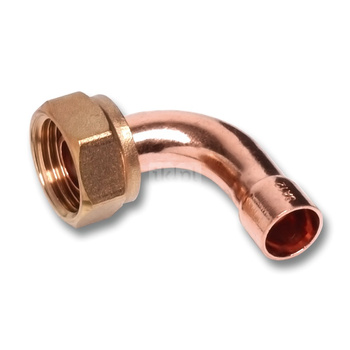 Łuk 90' SANHA 5002G dwuczęściowy, miedź, 22 mm x 3/4'' (lut wewnętrzny x nz)