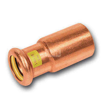Nypel SANHA Press Gas redukcja, miedź, 18 mm x 16 mm (zz x zw)
