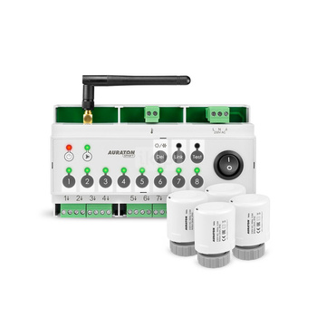 AURATON Multizone Controller - SMART zestaw ogrzewanie podłogowe - AURATON Floor Heating Controller + AURATON Vela Set (4 szt.)