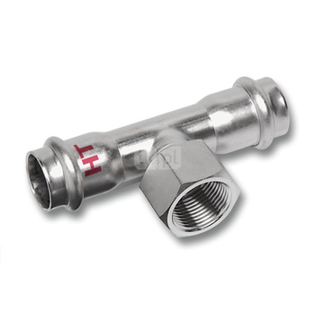 Trójnik SANHA NiroSan Press Industry stal nierdzewna 42 mm x 1 1/2'' x 42 mm (zw x GW x zw)