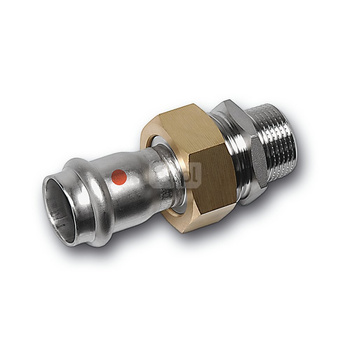 Śrubunek SANHA NiroTherm Press z uszczelką trzyczęściowy, stal nierdzewna, 54 mm x 2'' (zw x GZ)