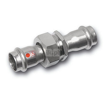 Śrubunek SANHA NiroTherm Industry trzyczęściowy, stal nierdzewna, 22 mm (zw x zw)