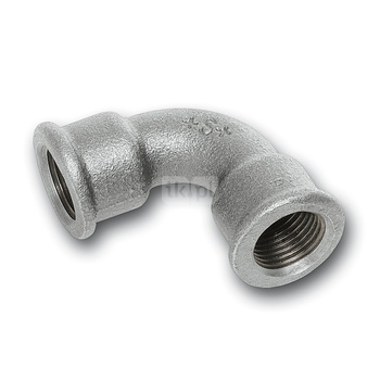 Łuk 90' SANHA 2#, żeliwo (cynk/nikiel) (ocynk), 4'' (GW)