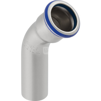 Kolano 45' GEBERIT Mapress Edelstahl FKM, stal nierdzewna / stal nierdzewna, 28 mm, DN 25 x 28 mm x DN 25 (końcówka wsuwana x mufa zaprasowywana) z uszczelką
