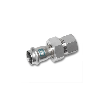 Śrubunek SANHA NiroSan SF trzyczęściowy, stal nierdzewna, 28 mm x 1'' (zw x GW)