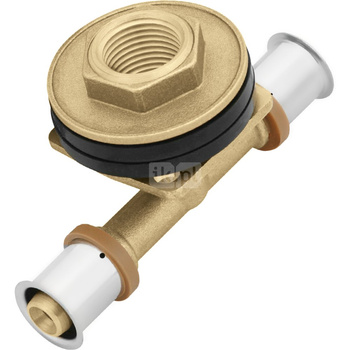 Trójnik redukcyjny mosiężny do suchej zabudowy GW ultraPRESS - 20/16 Rp1/2" L = 62 mm